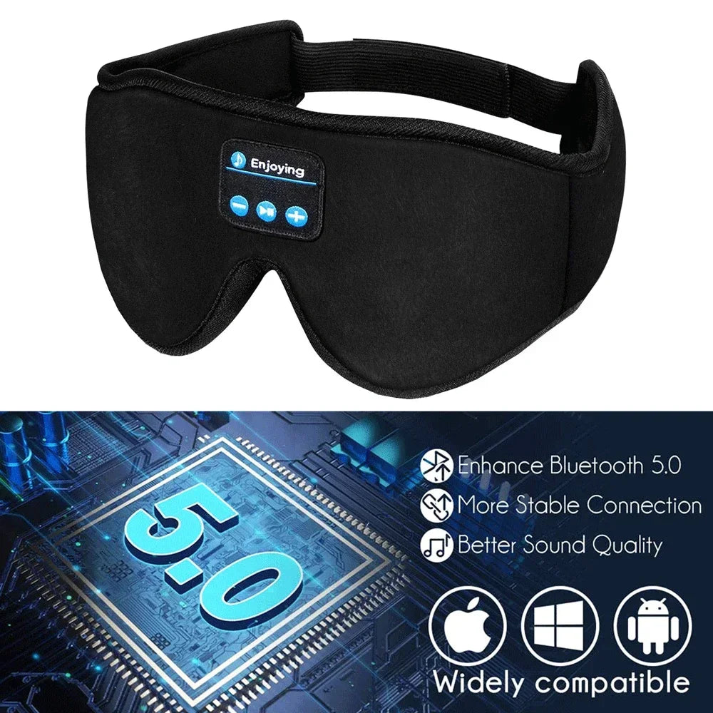 New 3D wireless music headphone sleep breathable smart eye mask Bluetooth headset call with mic for ios Android mac Dropshipping