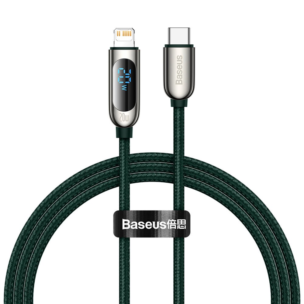 Cavo USB-C Baseus  cable for Lightning Display, PD, 20W, 1m (green)