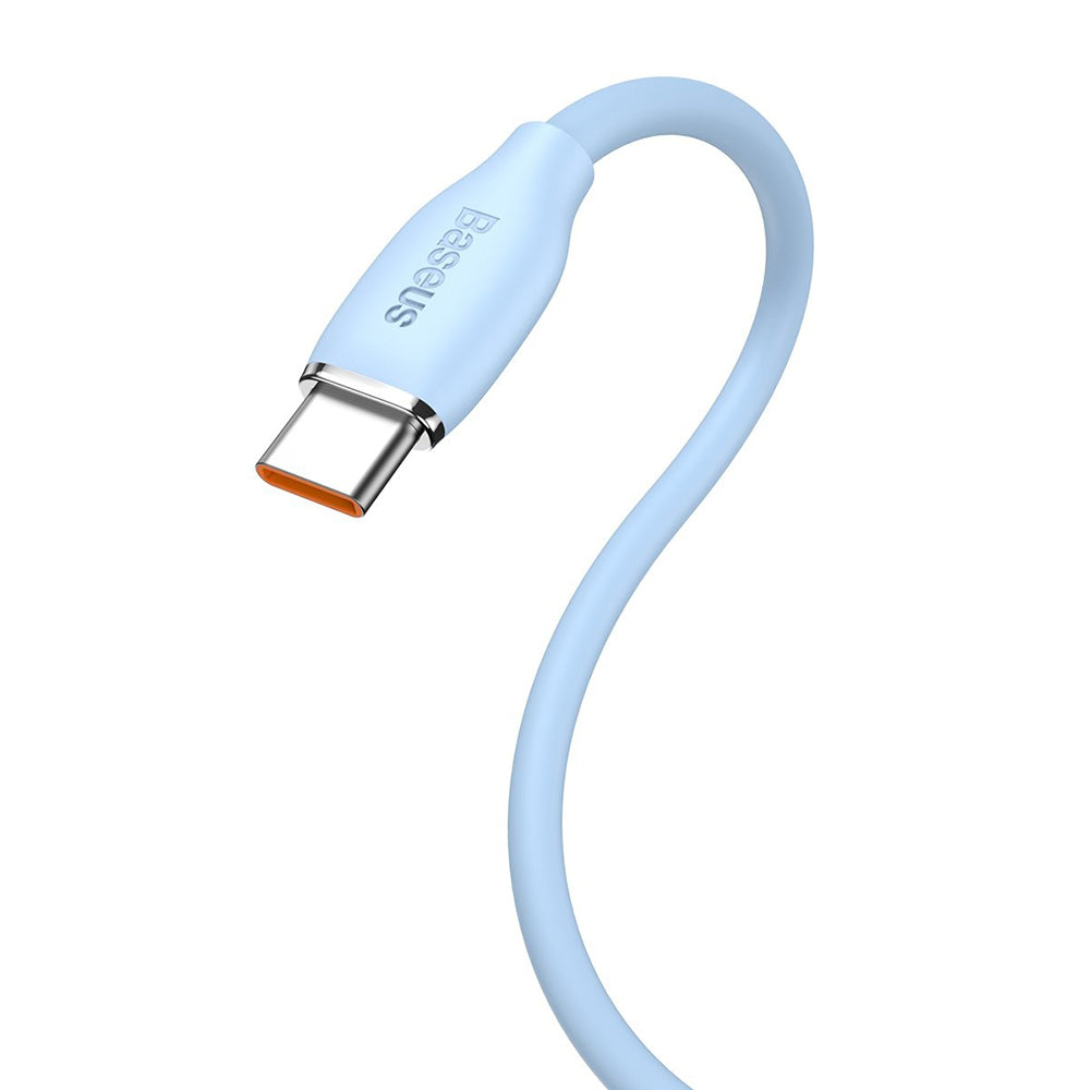 Jelly Liquid Silica Gel Data Cable - USB to Type C, 100W, 1.2m - BLUE