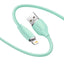 Jelly Liquid Silica Gel Data Cable - USB to Lightning, 2.4A, 1.2m - GREEN