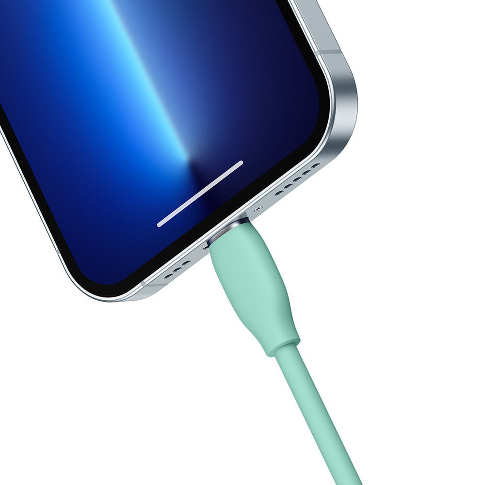 Cavo dati BASEUS Jelly Liquid Silica Gel - USB to Lightning, 2.4A, 1.2m - VERDE