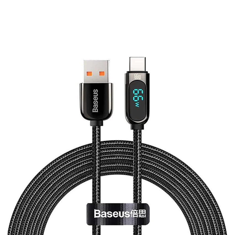 Data cable with Display - USB to Type C, 66 W, 2 m - BLACK