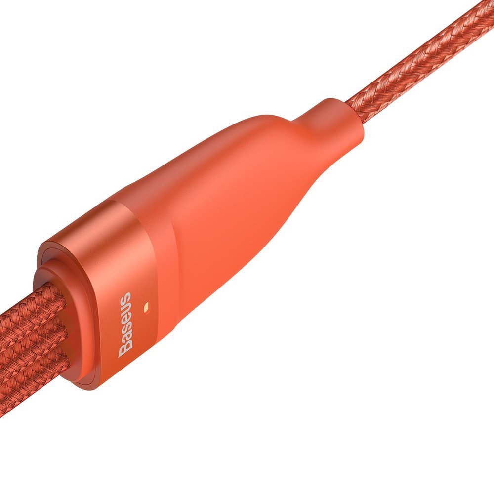 Cavo Baseus 3in1 USB cable Flash Series, USB-C + micro USB + Lightning, 40W, 5A, 1.2m (orange) (6953156230330)