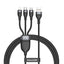 Flash Series 3in1 Data Cable - USB to Type C, Lightning, Micro-USB 66W, 1.2m - GRAY 