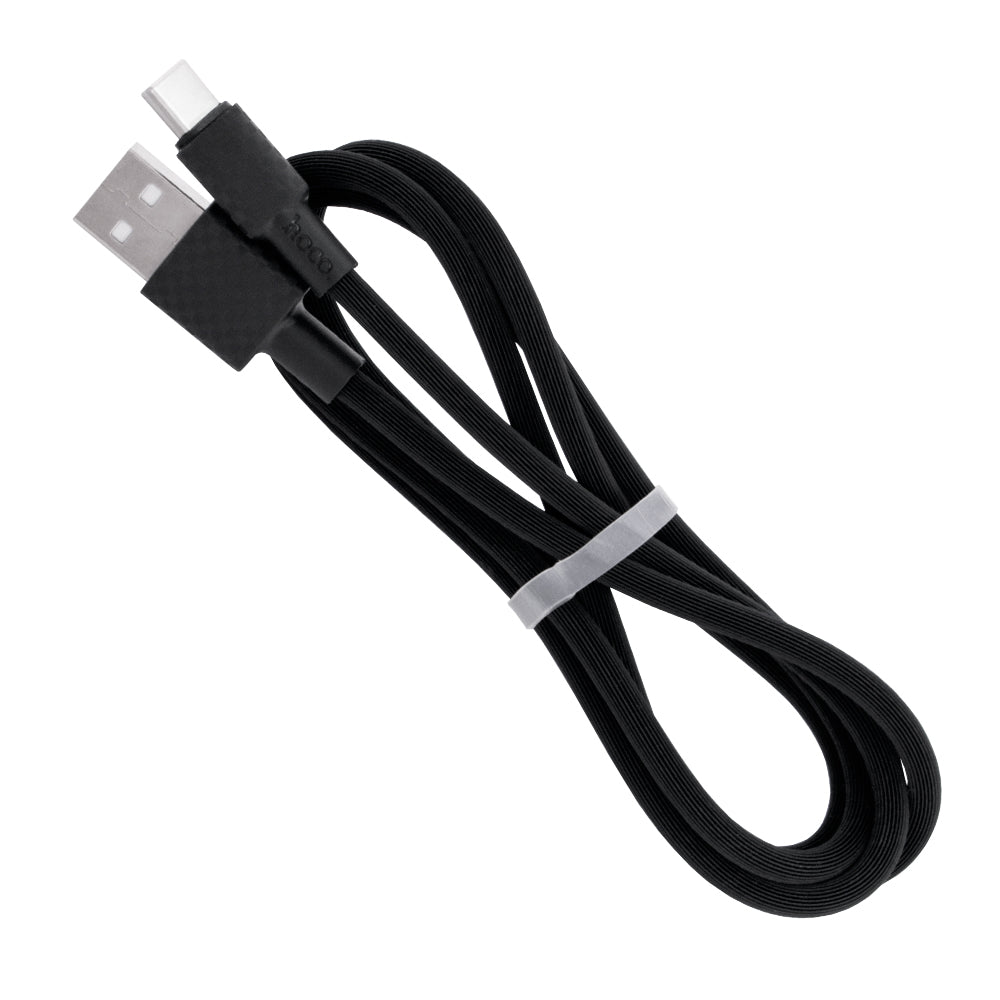 Data Cable Top Style - USB-A to USB Type-C, 10W, 2A, 1m - BLACK 