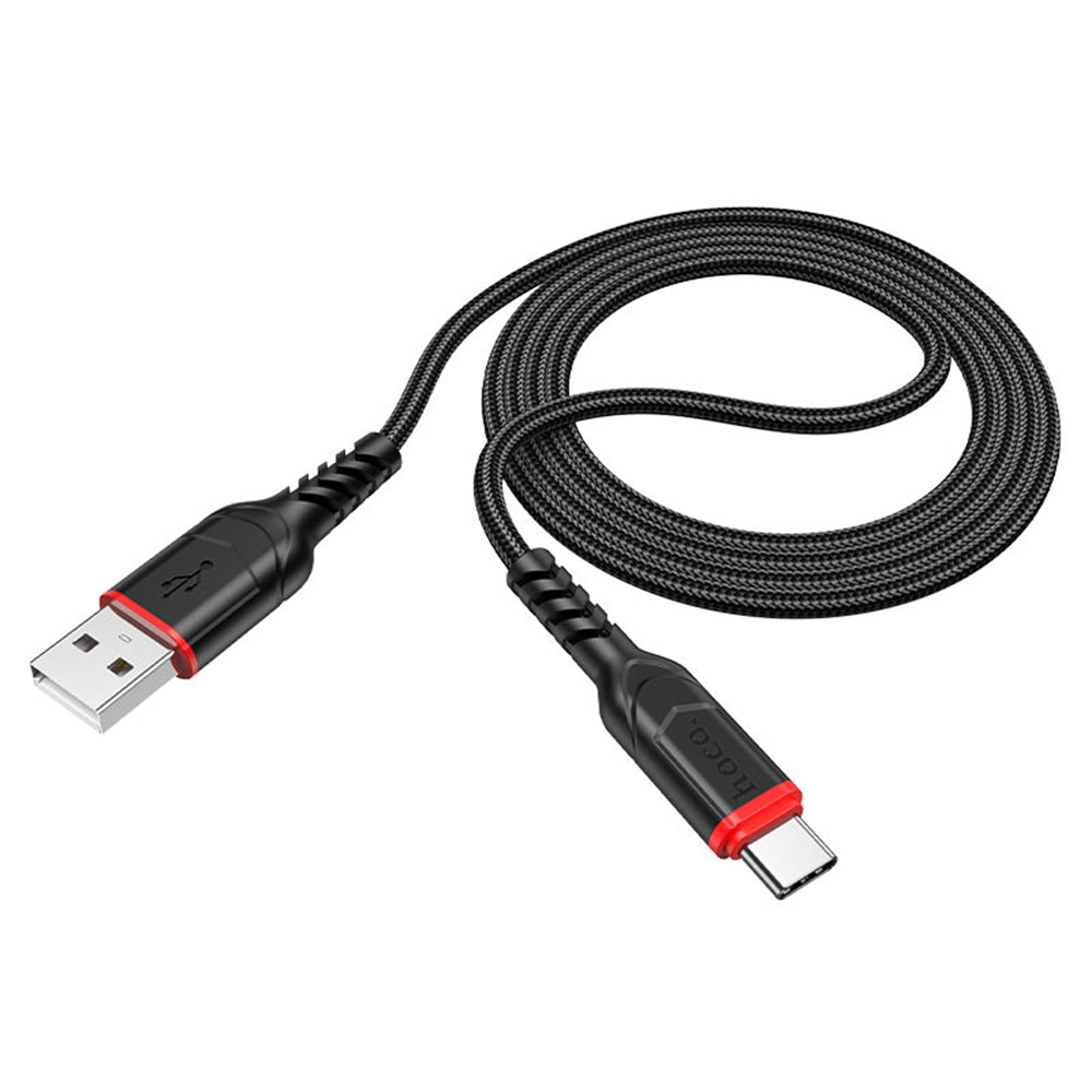 Cavo dati HOCO Victory - Da USB-A a USB tipo C, 12 W, 2,4 A, 1,0 m - NERO
