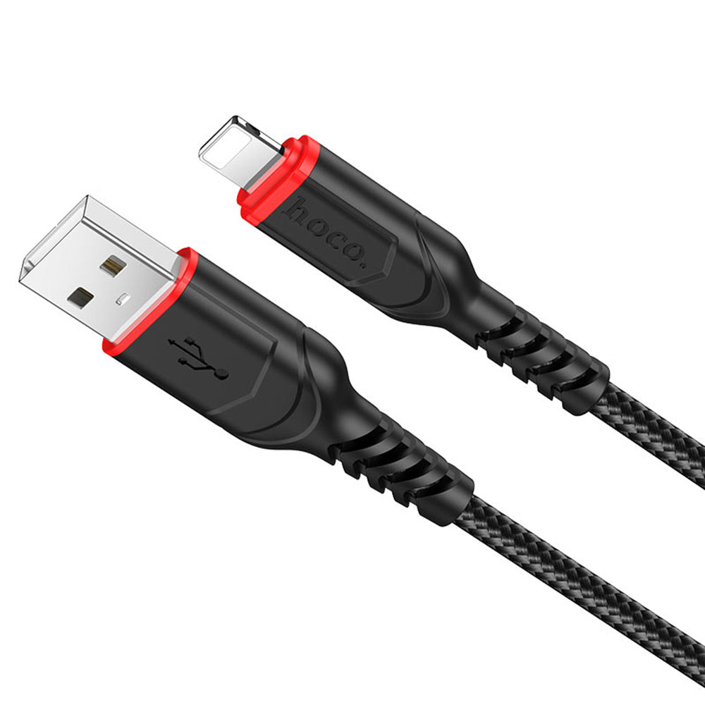 Cavo dati HOCO Victory Da USB-A a Lightning, 12 W, 2,4 A, 1,0 m - NERO
