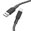 Data Cable - USB-A to Micro-USB, 12W, 2.4A, 1.0m - BLACK / WHITE 