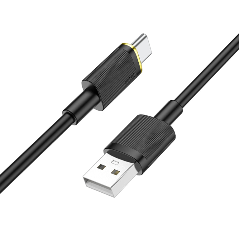 Charging Cable - USB-A to USB Type-C, PD 15W, 3A, 1.2m - BLACK 