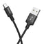 Times Speed ​​Data Cable - USB-A to Micro-USB, 2.4A, 2.0m - BLACK 