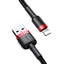 Cavo dati BASEUS Cafule USB Lightning Cable 1,5A 2m (Black+Red) (6953156275027)