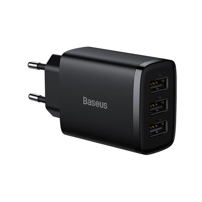 Baseus Caricabatterie compatto 3x USB 17W nero (CCXJ020101)