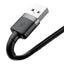 Cavo Baseus Cafule Cavo in nylon resistente USB / Lightning QC3.0 1.5A 2M nero (CALKLF-CG1)