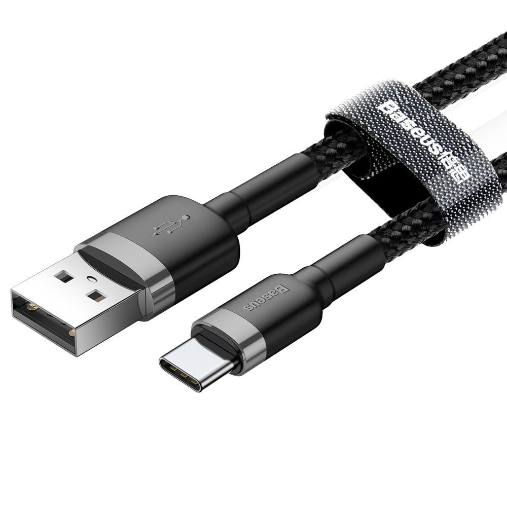 Cavo Baseus Cafule Cavo in nylon resistente USB / USB-C QC3.0 2A 2M nero-grigio (CATKLF-CG1)