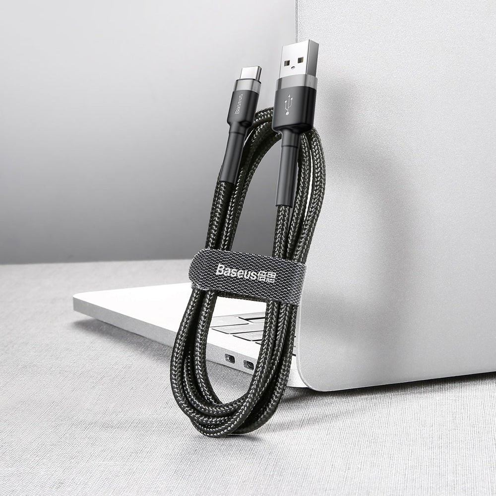 Cavo Baseus Cafule Cavo in nylon resistente USB / USB-C QC3.0 2A 2M nero-grigio (CATKLF-CG1)