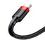 Cavo Baseus Cafule Cavo in nylon resistente USB / USB-C QC3.0 3A 0,5 M nero-rosso (CATKLF-A91)