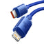 Cavo Baseus Crystal Shine Series Cavo USB per ricarica rapida e trasferimento dati USB Tipo C - Lightning 20W 2m blu (CAJY000303)