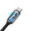 Cavo Baseus USB tipo C - USB tipo C 100W (20V / 5A) Power Delivery con display misuratore di potenza 2m nero (CATSK-C01)